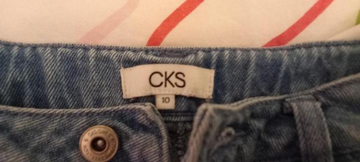 blauwe jeans broek met wijde pijpen CKS maat 140, Kinderen en Baby's, Kinderkleding | Maat 140, Zo goed als nieuw, Meisje, Broek