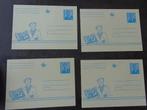 4 blanco voorgedrukte P.-kaarten „Jeugdfilatelie”, Postzegels en Munten, Ophalen