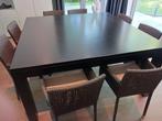 vierkante tafel 160x160,designlook,donkerkleurig, 150 à 200 cm, Comme neuf, Modern,design, Enlèvement