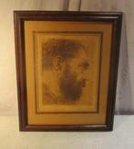 Belle lithographie ancienne « Vieil homme à la barbe » - sig, Antiquités & Art, Enlèvement ou Envoi