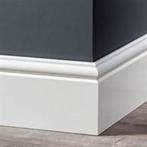 plinten mdf wit gelakt en coretex plinten licht eik, Nieuw, 200 tot 250 cm, Plinten, Ophalen