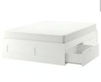 Ikea bed BRIMNES, Huis en Inrichting, Slaapkamer | Bedden, Ophalen, Wit