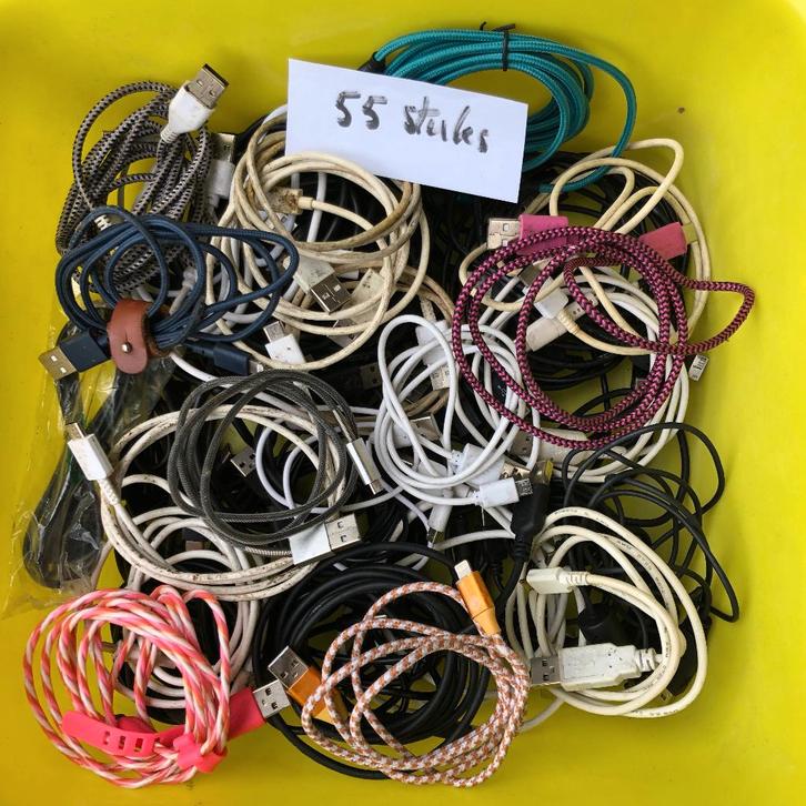 55 datakabels pc usb kabels laptop smartphone externe schijf, Computers en Software, Pc- en Netwerkkabels, Ophalen of Verzenden