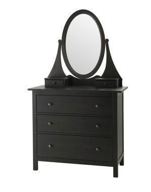 Hemnes Ikea dressoir met 3 laden en make-upspiegel, Huis en Inrichting, Tafels | Kaptafels, Zo goed als nieuw, Hout, Ophalen