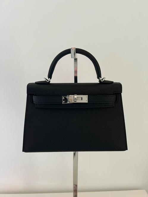 Authentieke Hermès Mini Kelly II, Handtassen en Accessoires, Tassen | Damestassen, Zo goed als nieuw, Zwart, Verzenden