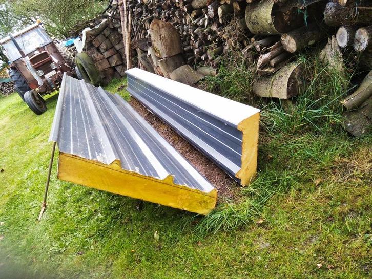 Isolatiesandwichpanelen van 15 cm, Doe-het-zelf en Bouw, Dakpannen en Dakbedekking, Zo goed als nieuw, Dakplaat of Dakpanplaat