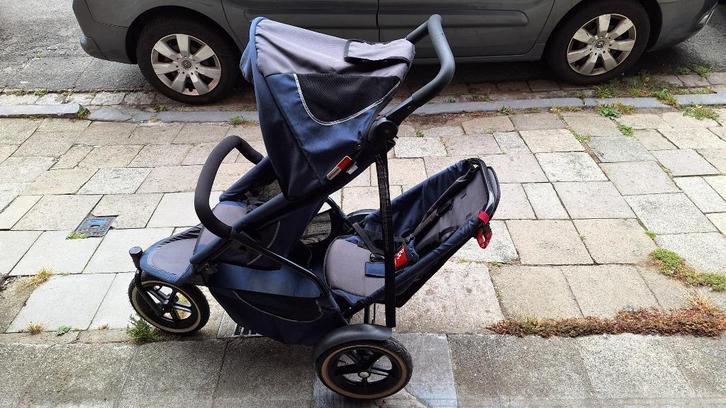 Phil&Teds Buggy Sport, Kinderen en Baby's, Buggy's, Gebruikt, Overige merken, Duomodel, Regenhoes, Verstelbare rugleuning, Zonnekap
