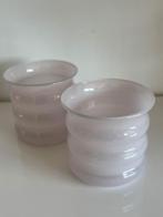 Kaarsenhouder roze. 2stuks. H9 cm Dia 10cm., Ophalen, Overige materialen, Gebruikt, Overige kleuren
