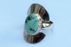 oude ring van 925 zilver en turkoois N 3, Handtassen en Accessoires, Ringen, Ophalen of Verzenden, Gebruikt, Zilver, Zilver