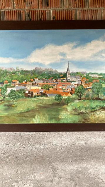 Panorama Alsemberg peinture à l'huile 160x180cm