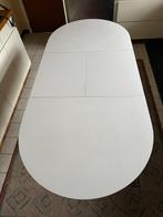 Retro uitschuifbare eettafel–chroom & wit blad (139–200 cm), Huis en Inrichting, Tafels | Eettafels, Ophalen, Gebruikt, 50 tot 100 cm