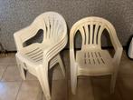 Lot van 6 witte tuinstoelen, Ophalen, Gebruikt, Plastic, Stapelbaar