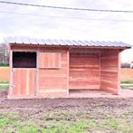 Paardenstal en schuilhok in één lijn in massief Douglashout, Dieren en Toebehoren, Stalling en Weidegang, 2 of 3 paarden of pony's