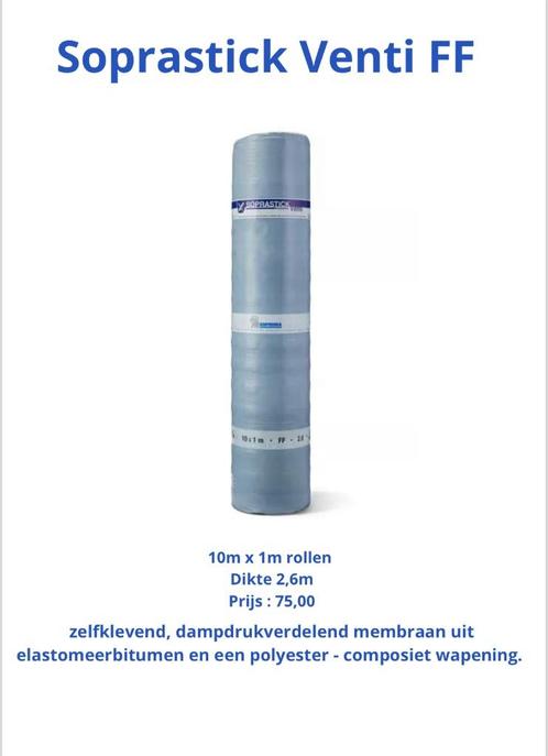 SOPREMA SOPRASTICK VENTI FF, Doe-het-zelf en Bouw, Dakpannen en Dakbedekking, Nieuw, Dakleer, Kunststof, Zwart, 15 m² of meer