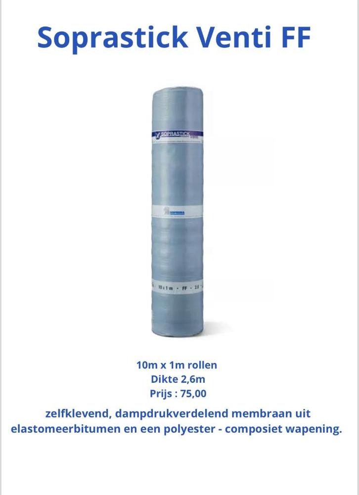 SOPREMA SOPRASTICK VENTI FF, Doe-het-zelf en Bouw, Dakpannen en Dakbedekking, Nieuw, Dakleer, Kunststof, Zwart, 15 m² of meer