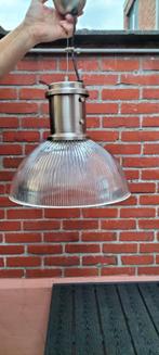 vintage industriële lamp 1x  met streep glas, Ophalen