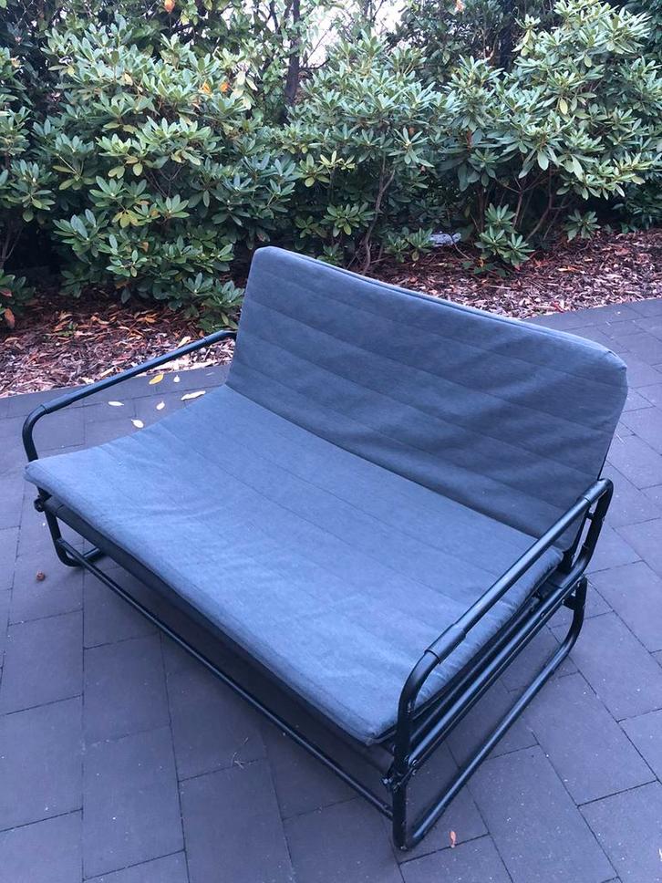 Zetelbed Ikea Hammarn, Huis en Inrichting, Slaapkamer | Slaapbanken, Gebruikt, 120 cm, 190 cm of minder, Tweepersoons, Grijs, Zwart