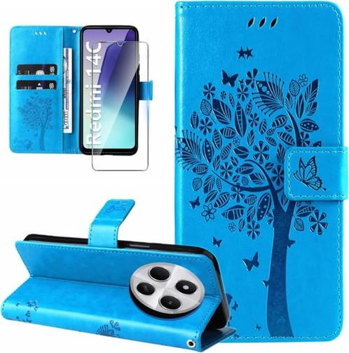 Xiaomi 14c leren hoesje, Telecommunicatie, Mobiele telefoons | Hoesjes en Screenprotectors | Apple iPhone, Ophalen of Verzenden