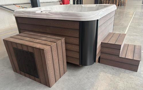 Jacuzzi toonzaalmodel met warmtepomp buitenkans!, Tuin en Terras, Bubbelbaden en Hottubs, Nieuw, Vast, Afdekzeil, Filter, Pomp