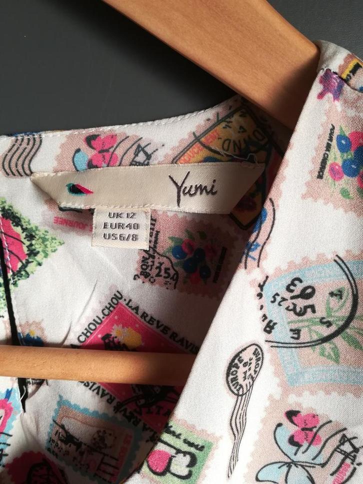 Retro top van Yumi - Maat 40, Kleding | Dames, Topjes, Gedragen, Maat 38/40 (M), Beige, Zonder mouw, Ophalen of Verzenden