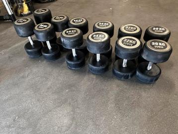 Rubberen Vaste Dumbells 30kg t/m 42kg beschikbaar voor biedingen