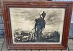 lithographie hiercheuse signe edmond doumont, Antiek en Kunst, Ophalen