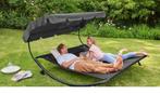 Tuin lounge ligbed met schaduw overkapping, Tuin en Terras, Ophalen, Nieuw, Metaal