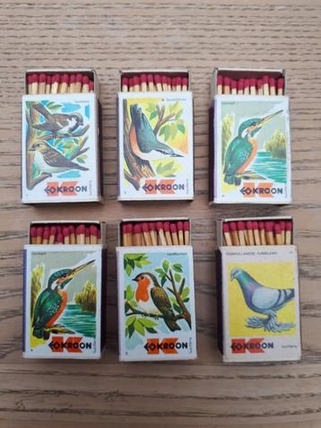 Luciferdoosjes Kroon/vogelserie (gevuld, originele lucifers) beschikbaar voor biedingen