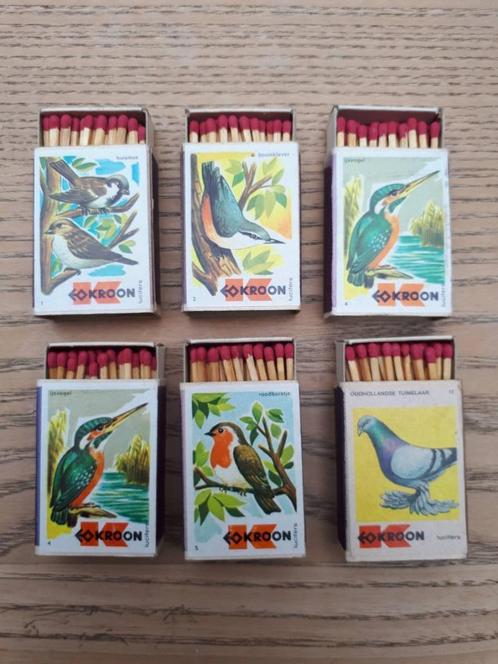 Luciferdoosjes Kroon/vogelserie (gevuld, originele lucifers), Verzamelen, Rookartikelen, Aanstekers en Luciferdoosjes, Gebruikt
