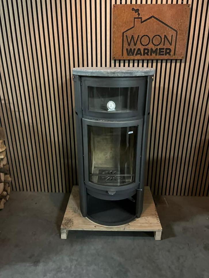 24216 Houtkachel Scan 7kw, Huis en Inrichting, Kachels, Gebruikt, Vrijstaand, Houtkachel, Hout, Ophalen