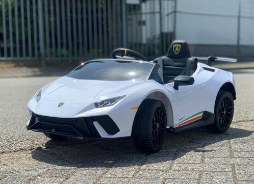 Lamborghini Huracán LP640 Performanté 12v wit afstandsbed., Kinderen en Baby's, Speelgoed | Buiten | Accuvoertuigen, Nieuw, Ophalen