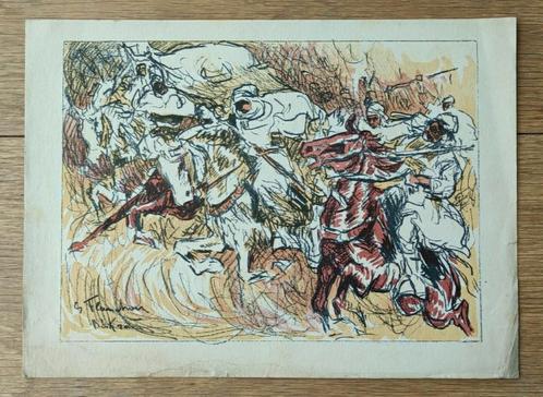 GUSTAVE FLASSCHOEN - Lithographie originale, Antiek en Kunst, Kunst | Litho's en Zeefdrukken, Ophalen of Verzenden