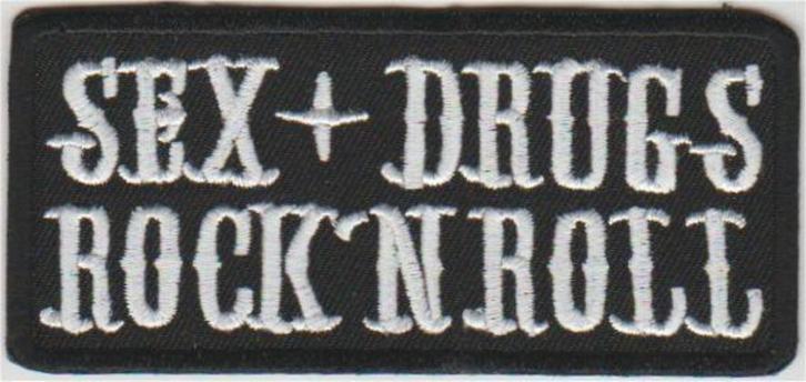 Sex Drugs Rock n Roll stoffen opstrijk patch embleem, Motoren, Accessoires | Overige, Nieuw, Verzenden