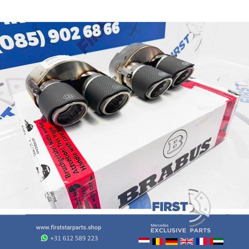 BRABUS 63 AMG UITLAAT SIERSTUK SET ORIGINEEL CARBON C63 E63, Auto-onderdelen, Uitlaatsystemen, Mercedes-Benz, Gebruikt, Ophalen of Verzenden
