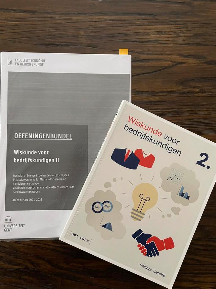 Handboek + Syllabus Wiskunde voor bedrijfskundigen 2, Boeken, Wetenschap, Zo goed als nieuw, Ophalen