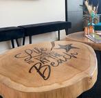 Boomstam salontafel - Life is better at the beach, Ophalen, Zo goed als nieuw