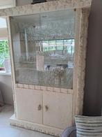 Volledige eetkamer met zuilentafel/glazen tafelblad rechthoe, Enlèvement, Comme neuf