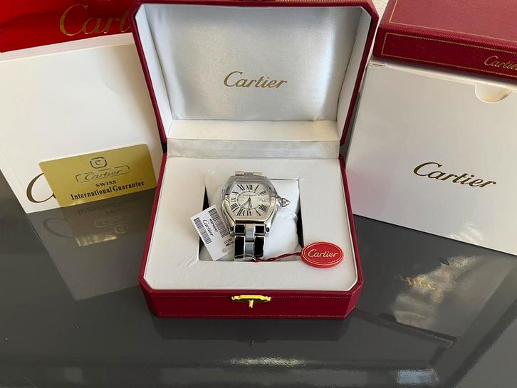 Cartier Roadster, Handtassen en Accessoires, Horloges | Heren, Staal, Staal, Ophalen of Verzenden