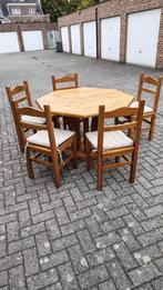 Eettafel met 5 stoelen, Huis en Inrichting, Tafels | Eettafels, Ophalen, Gebruikt, Vijf personen of meer, Overige vormen