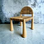 Massieve houten stoel met conische kegelpoten, Ophalen of Verzenden