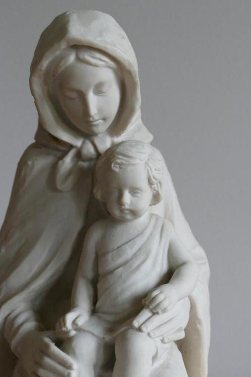 Statue mère avec enfant Lorenzo Dal Torrione albâtre Marie, Antiquités & Art, Art | Sculptures & Bois, Enlèvement ou Envoi