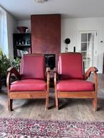 Chaises indonésiennes en teck avec assise en cuir, Enlèvement