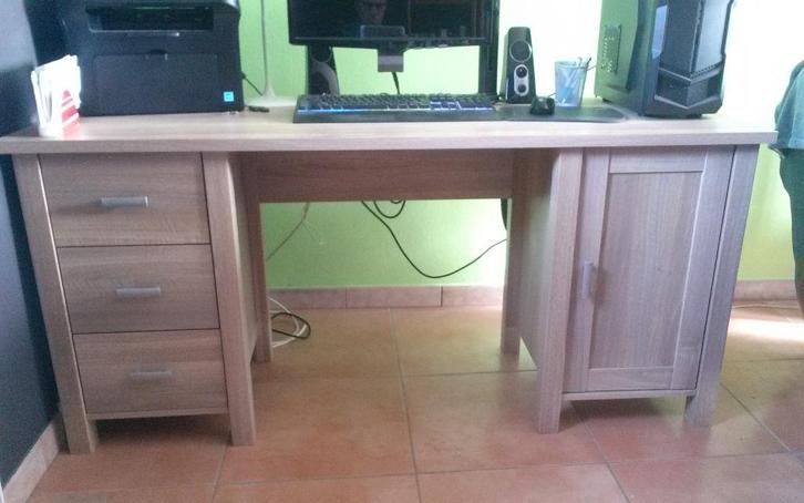 BUREAU PC 3 TIROIRS, Maison & Meubles, Armoires | Meubles ordinateur, Comme neuf, 70 à 120 cm, 120 à 170 cm, 40 à 80 cm, Chêne