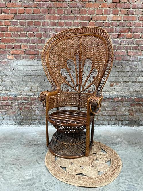 Vintage rotan ‘Peacock’ stoel, Antiek en Kunst, Antiek | Meubels | Stoelen en Sofa's, Ophalen