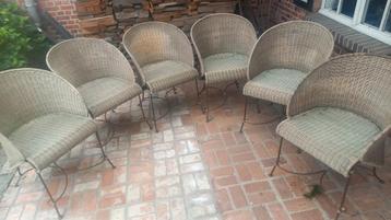 6 mooie stevige tuinstoelen, Tuin en Terras, Tuinstoelen, Ophalen, Zo goed als nieuw