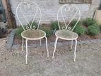 2 smeedijzeren tuinstoelen, Ophalen, Gebruikt