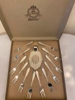 Prachtige Art Deco gebak vorken en opscheplepel met doos., Ophalen of Verzenden