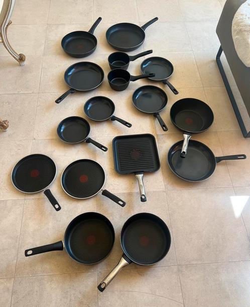 Complete set 16 pannen – Tefal & GreenPan, Huis en Inrichting, Keuken | Potten en Pannen, Zo goed als nieuw, Pannenset, Overige materialen