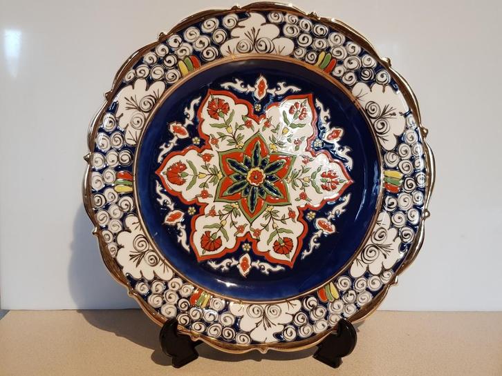 Seva prachtig kleurig keramiek wandbord schotel; diam. 33cm, Antiek en Kunst, Antiek | Wandborden en Tegels, Ophalen of Verzenden