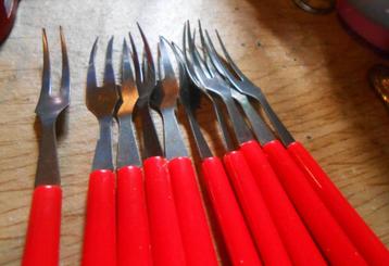 Set van 10 minivorken, roestvrij staal beschikbaar voor biedingen